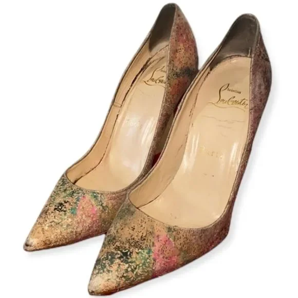 CHRISTIAN LOUBOUTIN Multicolor So Kate 120 Cork Blooming Stilletto Pumps 35.5‎