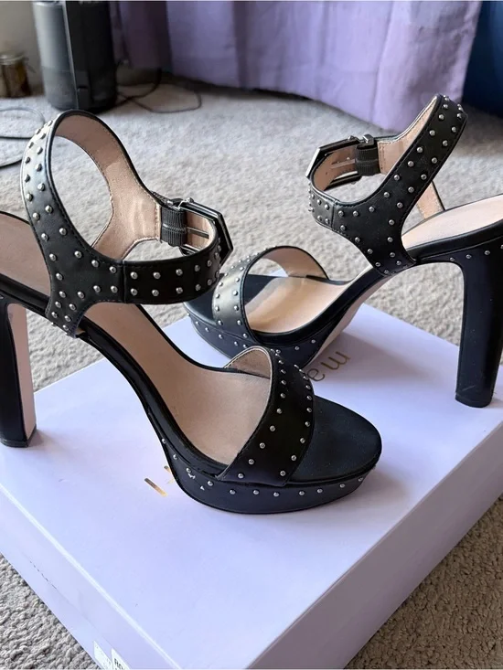 Madden Girl Black Studded Platform High Heel Sandals