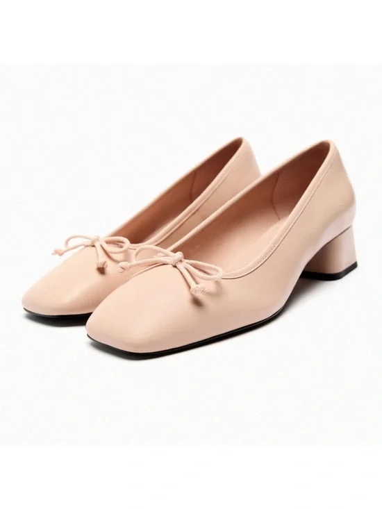 Zara Pink Ballet Block Heels