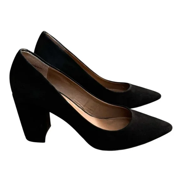 Steve Madden Ashlyn Pump Black Suede Leather Women's Size‎ 7.5