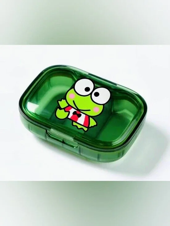 NEW Keroppi Pill Storage Box - Transparent Green