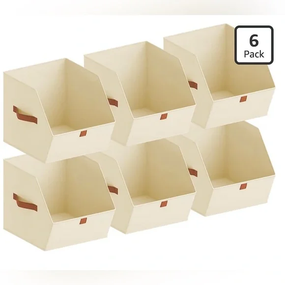 Fabric Closet Storage Cubes - 6 Pack Square Storage Bins