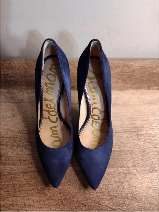 Women's Sam Edelman Blue Suede Heels Size 7.5