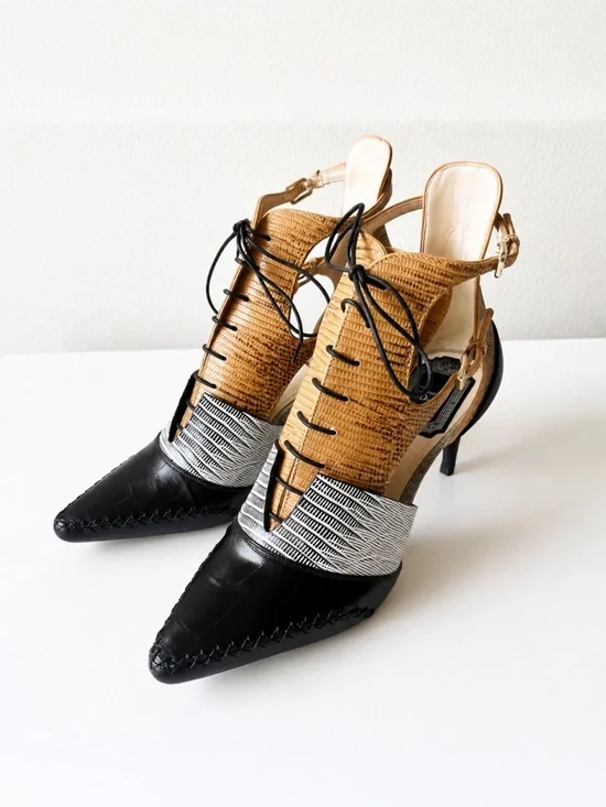 DIOR lace‎ up bootie heels size 6.5  New in Box AUTHENTIC