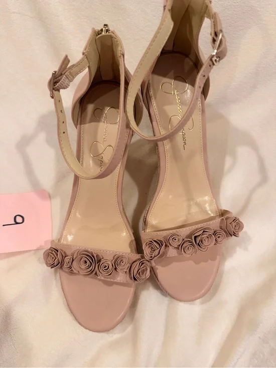Jessica Simpson Blush Rose Ankle-Strap Heeled Sandals
