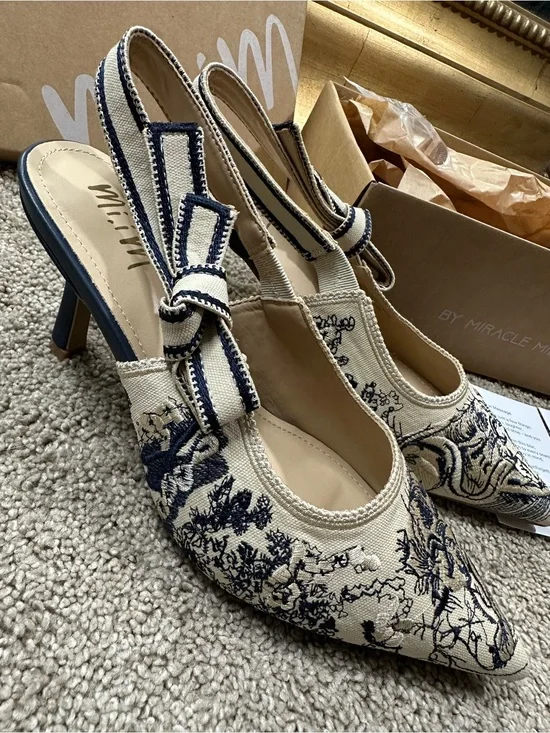 NIB Mi.iM Solana Floral Heel Slingback Pump in Elegant Garden Luxe Size 7.5