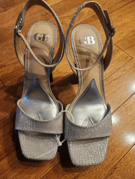 Gianni Bini Metallic Silver Ankle-Strap Women’s Dress Sandals Size 10