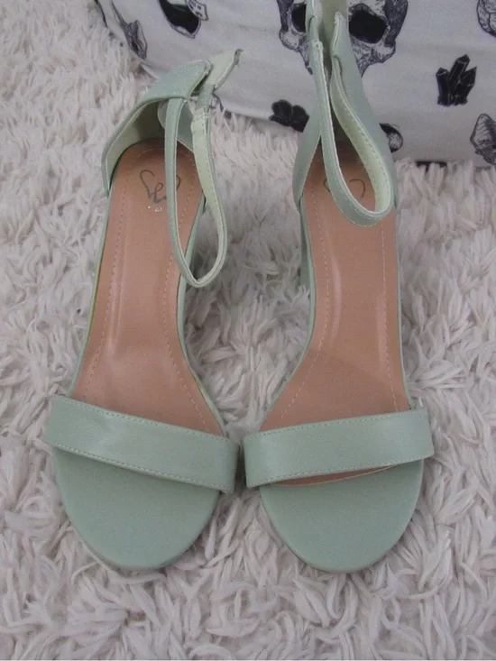 Windsor Mint Green Ankle-Strap Heels