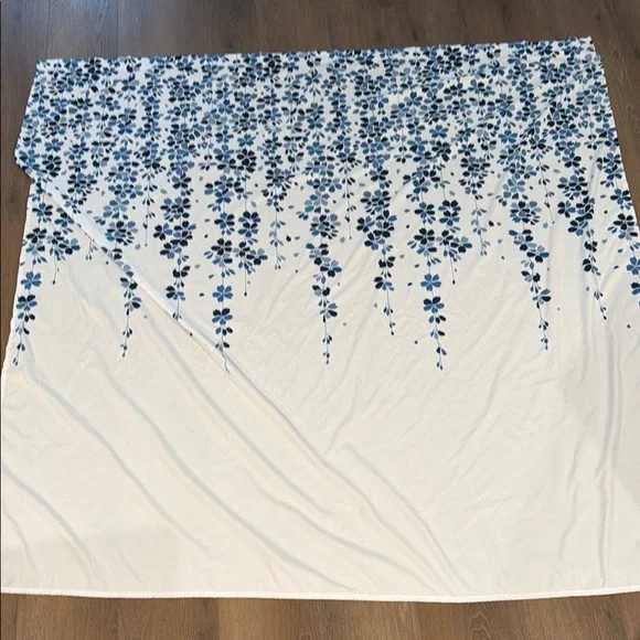 Blue Floral Cascade shower curtain