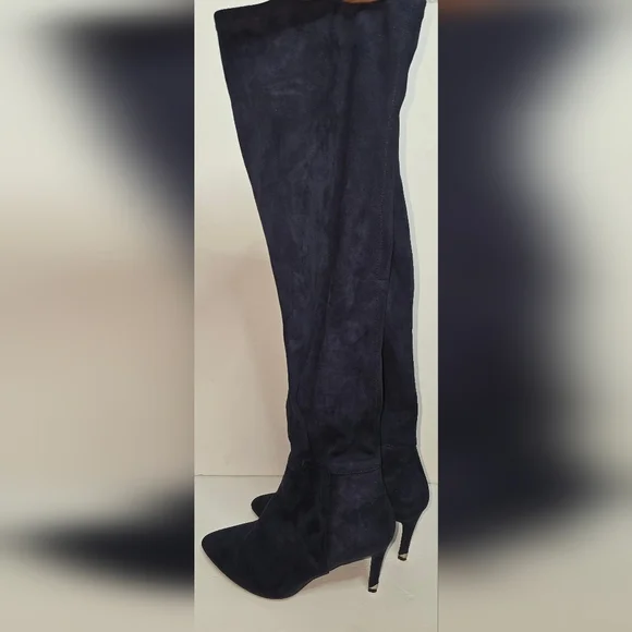 Call It SPRING Womens Dark Blue Knee High Boots Heels Pumps Size 8.5