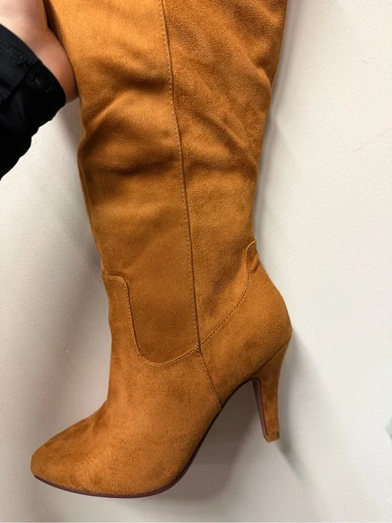 Women’s Tall Suede Knee-High Boot in Cognac