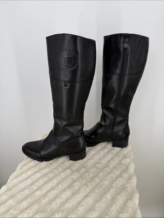 Etienne Aigner “Chastity” Black Tall Riding Boots size 7.5M