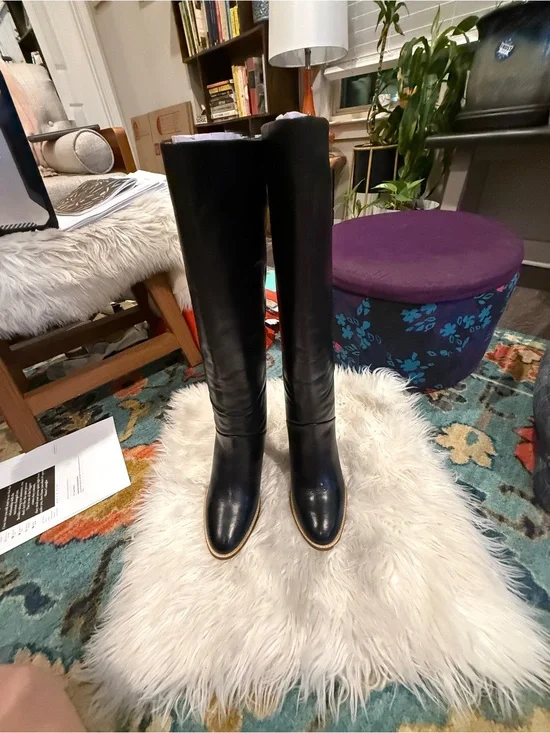 Banana Republic Black Over-the-Knee Leather Boots