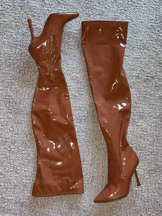 Steve Madden Over-the-Knee Stiletto Boots in Brown