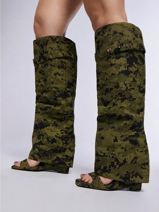 Azalea Wang Fold Over Sandal Boots