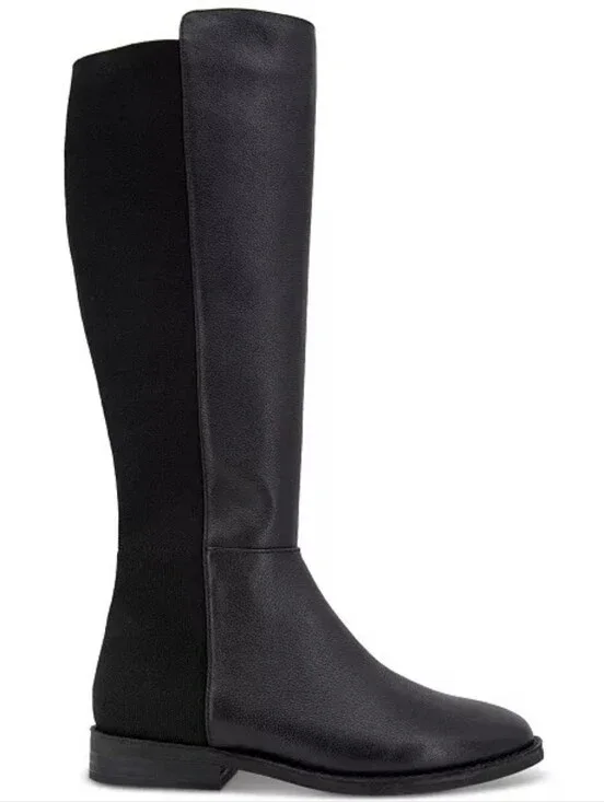 gentle souls Black Leather & Stretch Over-the-Knee Boots 8.5 M