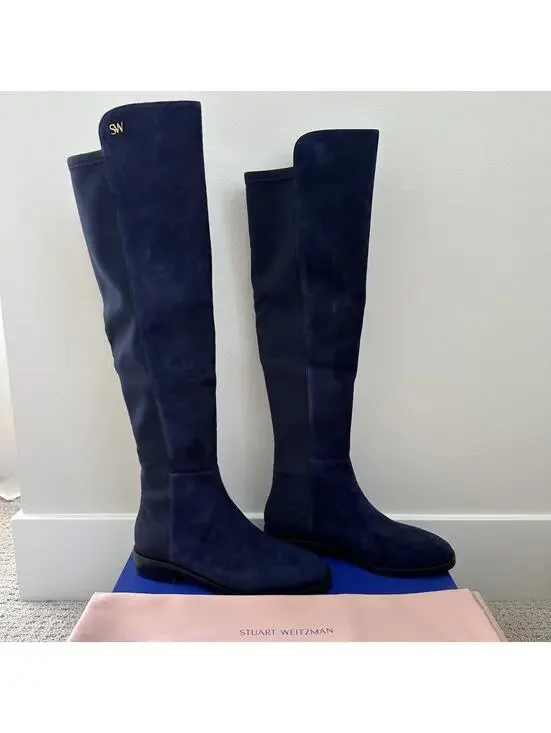 Stuart Weitzman Keelan Over-The-Knee OTK Boots NICE BLUE NIB Size 6