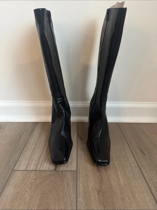 Charles David Black Over-the-Knee Square-Toe Boots size 37.5