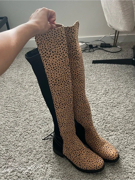 Knee high Leopard Print Boots