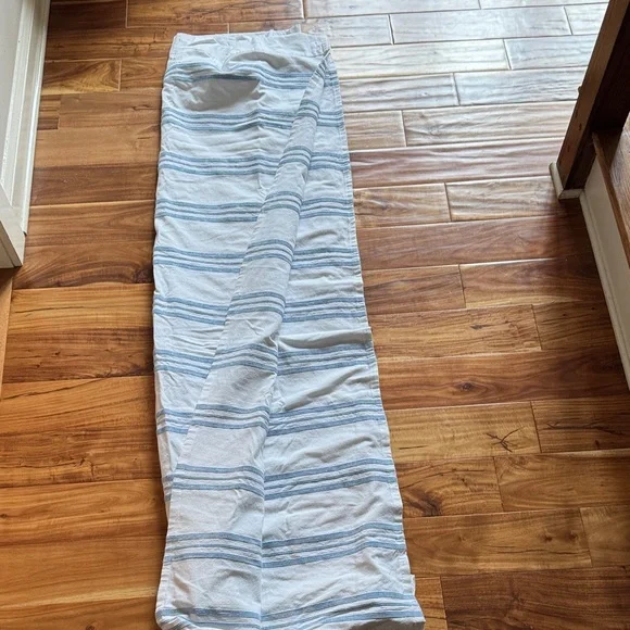 Striped Blue and White Fabric Shower Curtain