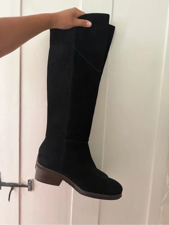 Lucky Brand Black Suede Knee-High Women's Boots