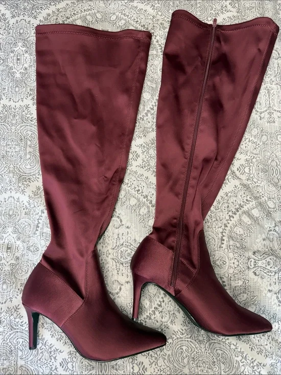 Torrid - Over-the-Knee Pointed Toe Stiletto Boots - Burgundy - Size 10