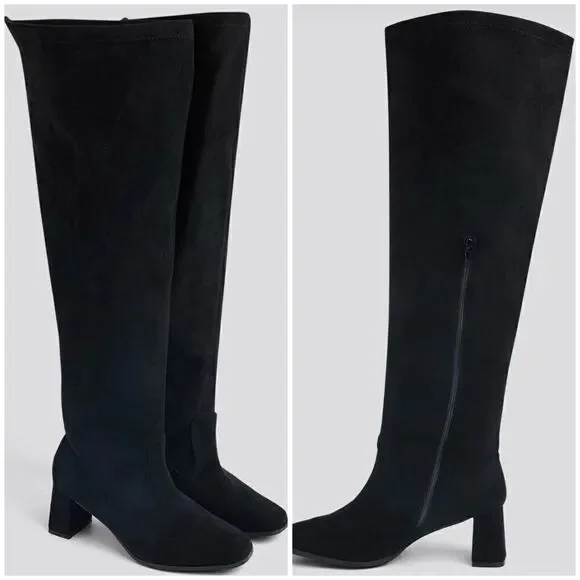 FTF Over-The-Knee Wide-Width/Wide-Calf Faux-Suede Boots