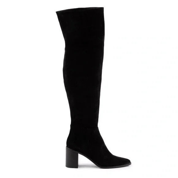 New Seychelles Gifted Tall Boot Over The Knee Black Suede Sz 6