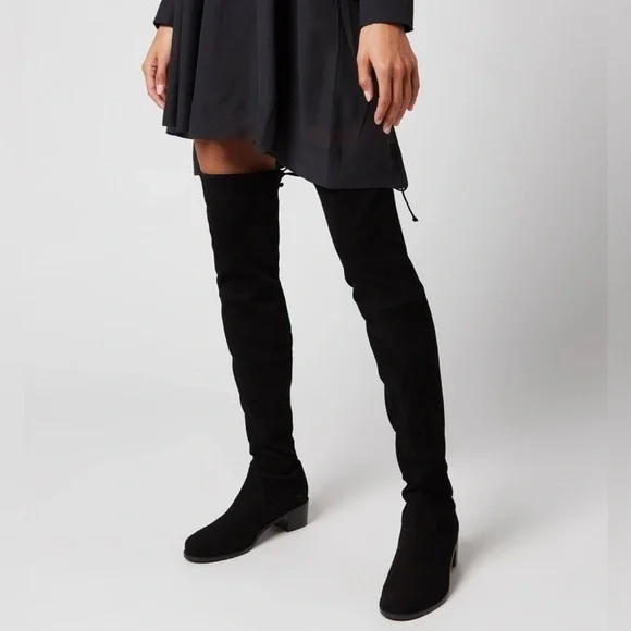 Stuart Weitzman Midland Suede Leather Over-The-Knee Heels Tall Boots‎ Sz 9.5