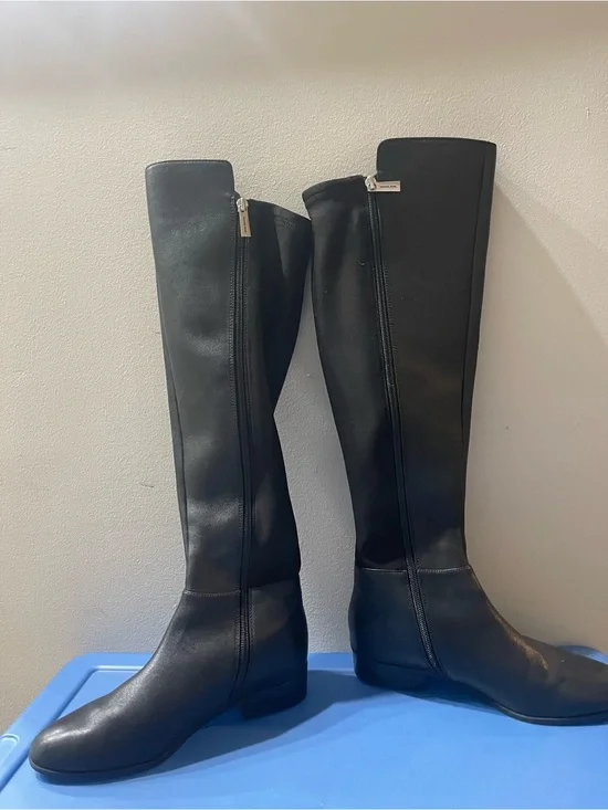 Michael Kors Black Over-the-Knee Zip Riding Boots
