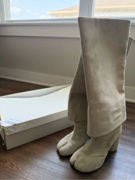 Maison Margiela Suede Tall Tabi Boots