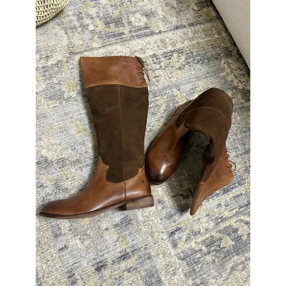 NEW Roan by Bed Stu Natty tall Brown Leather Knee-High riding Boots