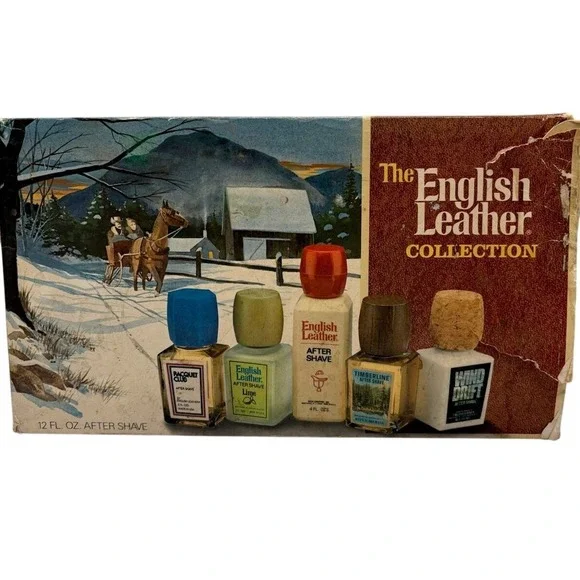 Vintage English Leather Collection 5 Bottle Gift Set Aftershave Cologne Mem Co.