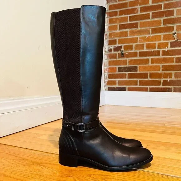 AQUATALIA Women's Brown Leather Knee High Boots 8.5