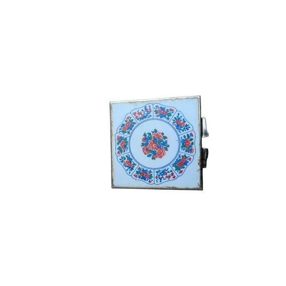 Square Mirror Compact With‎ Double Mirror And Vintage Vanity Decor Floral