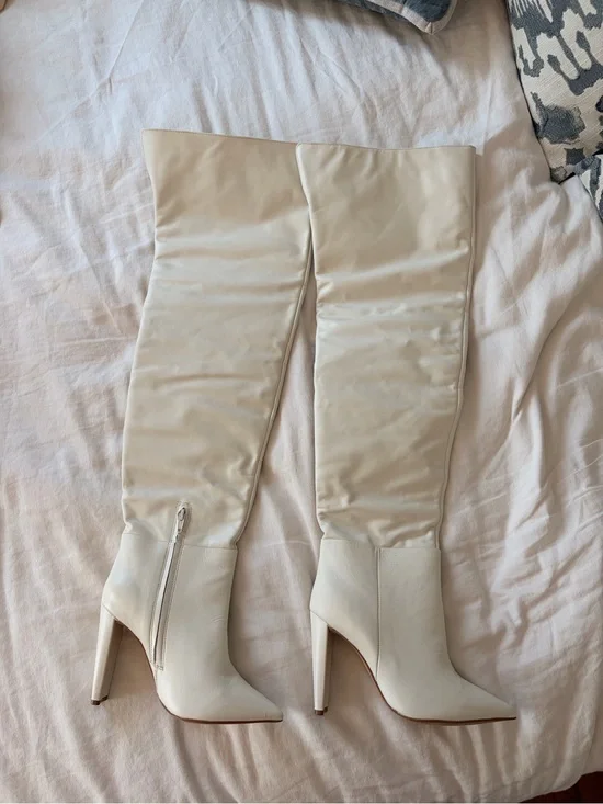 ALDO Cream Over-the-Knee High Heel Boots (NEVER WORN)