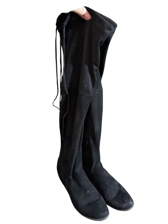 Black Suede Over‑the‑Knee Boots – Women’s Size 10