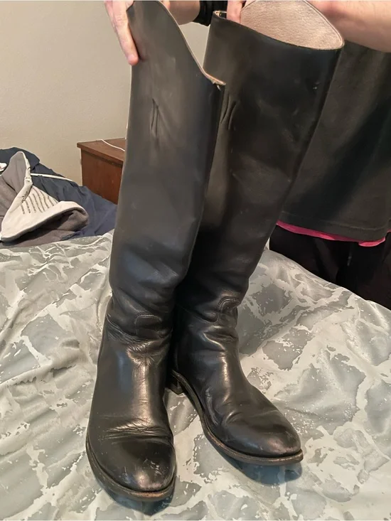 Effingham Classic Black Leather Women's Tall Riding Boots size 12