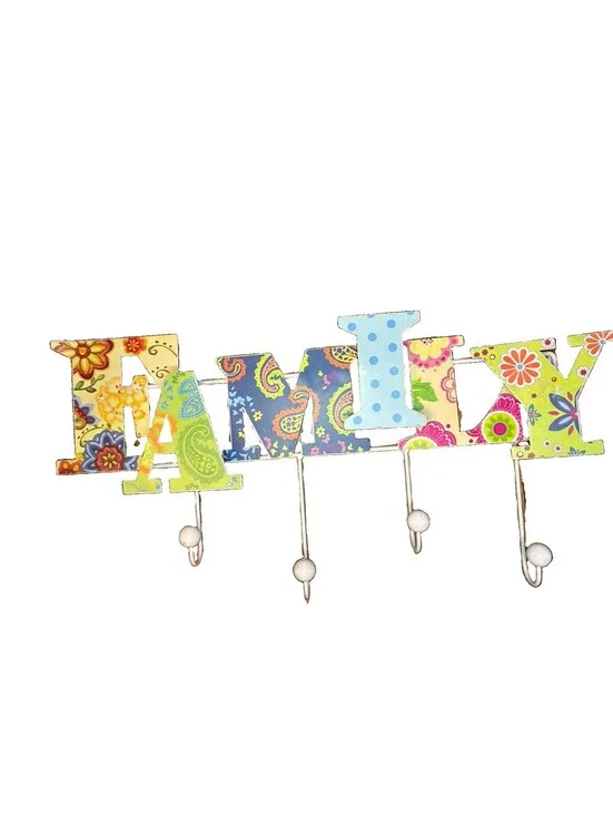 Vibrant Boho “Family “ Metal Display Rack
