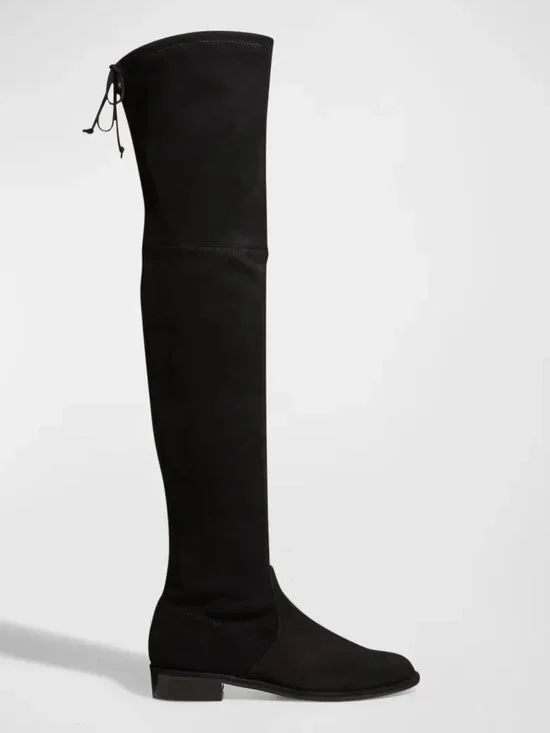 Stuart Weitzman Lowland Black Suede Over-The-Knee Boot Size 6.5