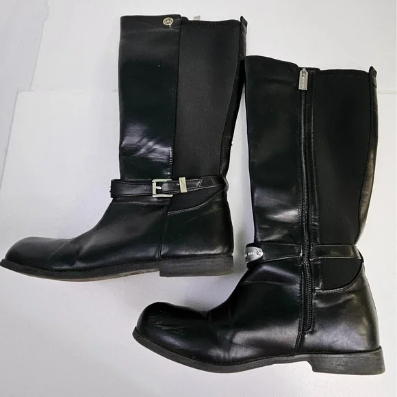 Michael Kors Parson 15 Women's Size 5‎ Black Boots Zip Up Stretch PM-36-FO