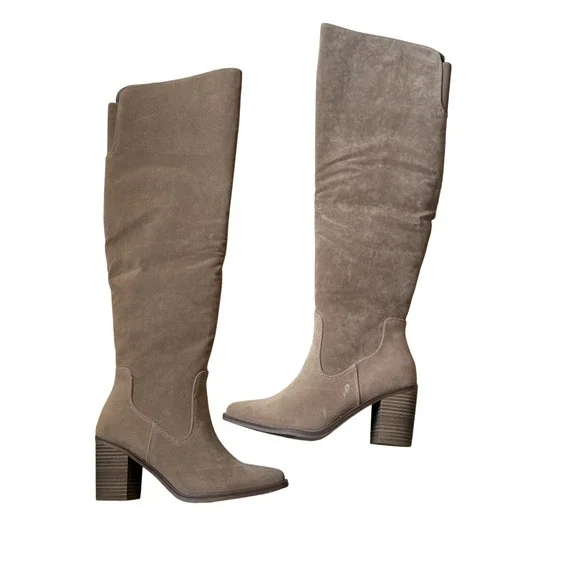 Universal Thread May Tan Faux Suede Tall Block Heel Boots‎ Size 8.NWT