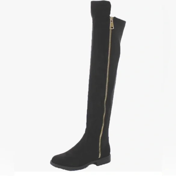 💫 BAMBOO Monterey-05 Over-The-Knee Boots - Women's Size 8 | Black Faux Suede 💫
