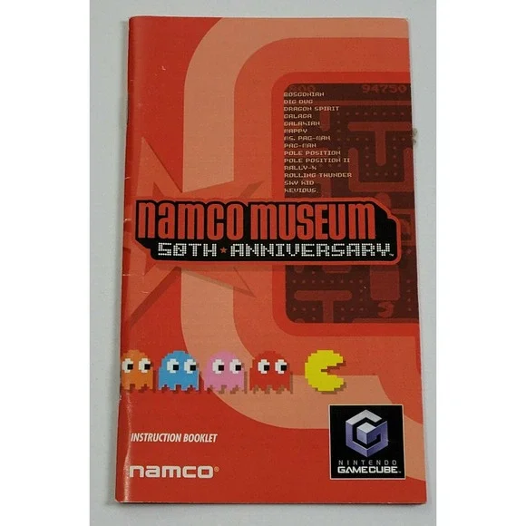 NAMCO‎ MUSEUM 50TH ANNIVERSARY NINTENDO GAMCUBE - GAME MANUAL ONLY