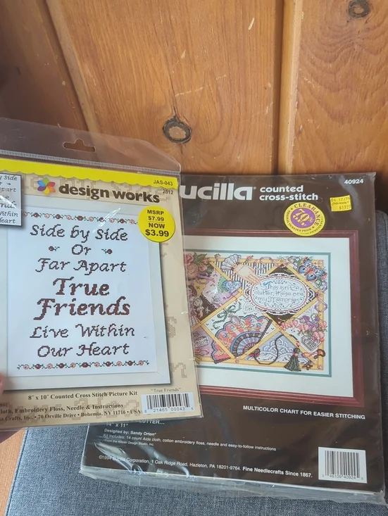 Counted Cross-Stitch Wall Art Kit Bundle Of 2
