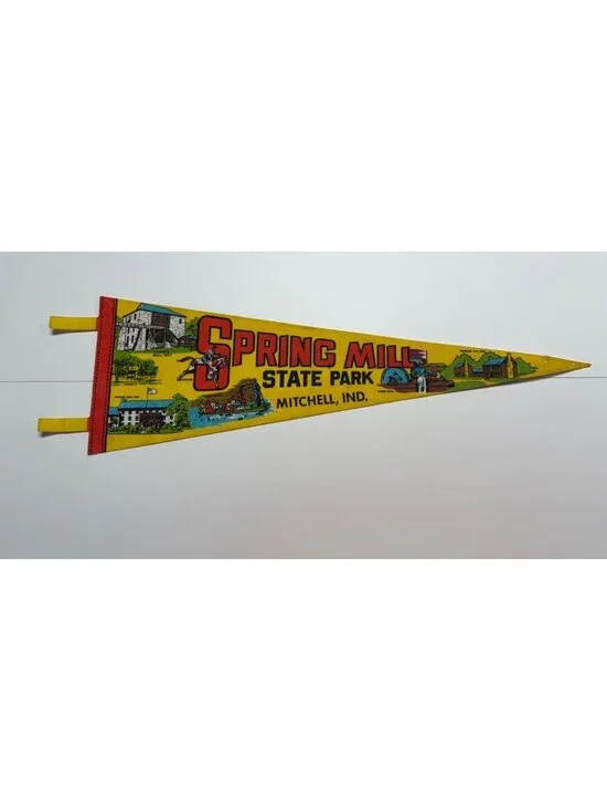 Vintage Spring Mill State Park Mitchell, Indiana pennant