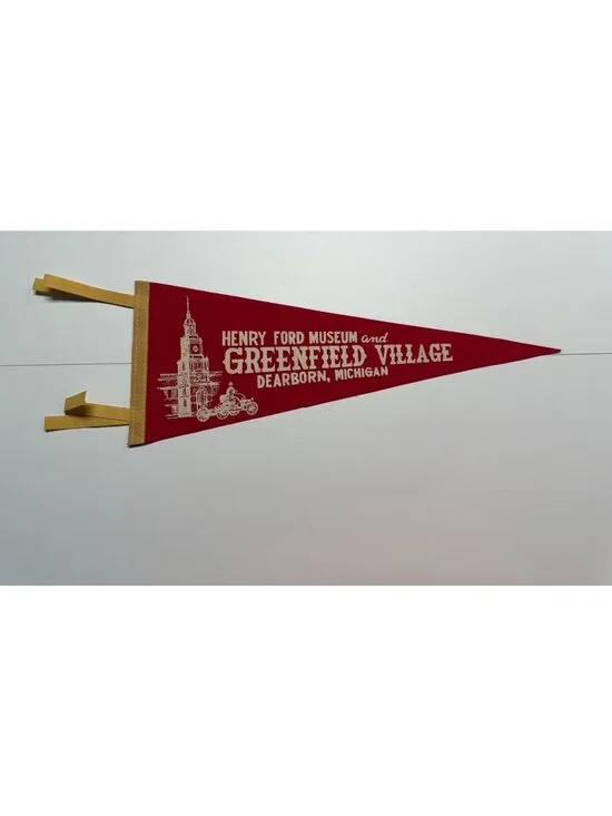 Vintage Henry Ford Museum and Greenfield Village Dearborn, Michigan pennant
