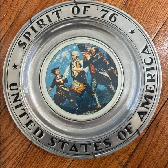 VTG 1976 Pewter Plate The Great American Revolution 1776 The Spirit of '76 usa