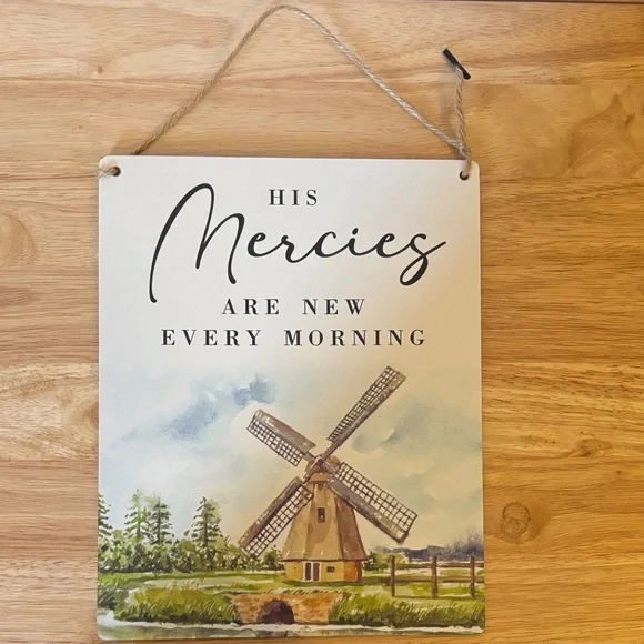 Hanging Wall Sign With His Mercies Are New Every Morning