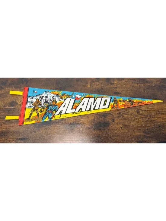 The Alamo Vintage Felt Pennant San Antonio Texas Souvenir 25 inches
